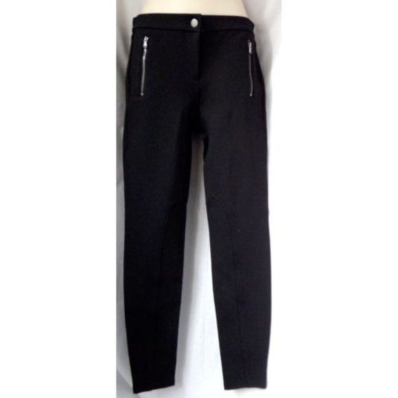 "LOFT" BLACK MODERN SKINNY ZIP POCKETS STRETCH LEGGINGS RIDING PANTS SZE: XS NWT - Picture 1 of 4